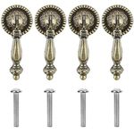 Cosmos 4 Pieces Antique Style Bronze Metal Drawer Tear Drop Cabinet Decorative Pull Handle Knob