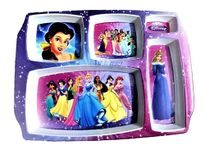 Shree Murti Melamine Dinner Plate with Cartoon Prints Dinner | Food Serving Plate Gifting for Navratri Diwali Dussehra Festivals with Partition (Disney Princess)