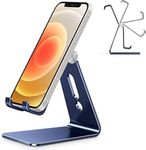 OMOTON Adjustable Cell Phone Stand, C2 Aluminum Desktop Phone Holder Dock Compatible with iPhone 15 14 13 Xs XR 8 Plus 7 6, Samsung Galaxy, Google Pixel, Android Phones, Navy Blue
