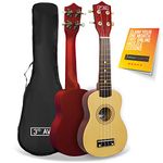 3rd Avenue Soprano Ukulele Beginner 21 Inch 4 Nylon Strings with Free Uke Bag – Natural – FREE 1 Month Online Lessons