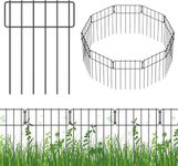 19 Pack Animal Barrier Fence, 17 in(H) X 20 Ft(L) Decorative Garden Fence, Rustproof Metal Wire Garden Border Fence, Dog Rabbits Ground Stakes Fence for Garden, Patio, Yard, Outdoor