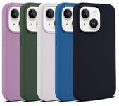 5 Pack iPhone 13 Case, 5 Color Set - Soft Silicone, Microfiber Lining, Full Protection