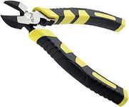 6 inch Wire Cutters Heavy Duty,Diagonal Cutting Pliers with Spring-loaded Mechanism Dikes,Chrome Vanadium Steel Forged Side Cutters with Crimping Design