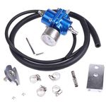 Fuworance Adjustable Fuel Pressure Regulator 0-140 PSI Gauge+Hose Kit Aluminum FPR Fuel Pressure Regulator with Bracket Spanner Clamps Universal Blue