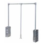 tonchean Pull Down Clothes Rail Adjustable Wardrobe Pull Down Hanging Rail 890-1210 mm Extendable Pull Out Wardrobe Rail Lift for Closet and Wardrobe Weight Capacity Up to 15 kg
