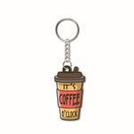 Bhai Please Coffee clock Wooden Keychain for Car, Bike, Office, Home (Pack of 1) Multicolour Key Chain with Ring | Gift for Men, Women, Girls, Boys, Him and Her