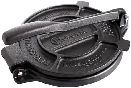 Victoria 8 inch Cast Iron Tortilla Press and Pataconera, Original Made in Colombia, Seasoned Black