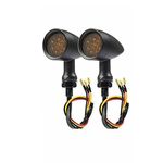 1 Pair Riloer Motorcycle Turn Signals LED, Waterproof Aluminum Bullet LED Turn Indicator, Compatible with Most Motorbikes