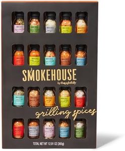 Smokehouse by Thoughtfully Ultimate Grilling Spice Set, Grill Seasoning Gift Set Flavors Include Chili Garlic, Rosemary and Herb, Lime Chipotle, Cajun Seasoning and More, Pack of 20