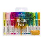 Ecoline Brush Pen Set of 30 Liquid Watercolor Pens – Additional Colors | Blendable Brush Markers for Hand Lettering, Drawing, & Crafts