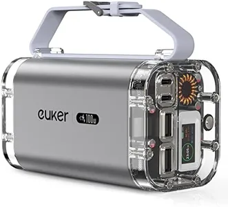 Euker Power Bank 40000mAh 100W Laptop Portable Charger 4 Ports, IP67 with LED Lights and See-Through IPS Screen, Power Station Battery Pack for iPhone 14/13 Series, Samsung, MacBook, Dell, ipad,etc