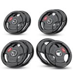 FK Sports Olympic Weight Plates with Rubber Finish – Cast Iron Core, Tri-Grip Design, 2" Opening, Barbell Weight Set for Home & Gym Strength Training – 2.5kg, 5kg, 15kg, 20kg, 25kg Pairs (65KG Set)