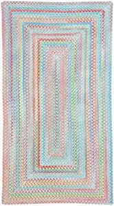 Capel Rugs Baby's Breath 8 x 11 Rectangle Braided Area Rug (Medium Blue)