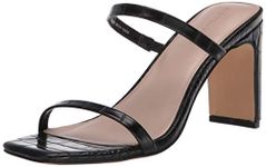 The Drop Women's Avery Square-Toe Two-Strap High Heeled Sandal, Black, 7