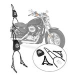 INNOGLOW Motorcycle Black Rear Passenger Seat Detachable Backrest Sissy Bar W/Cushion Pad for Harley Davidson XL 883 1200 2004-Up