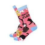 Sock Therapy Womens Novelty Socks Colorful Fun Comfortable Breathable | Great Gift - Crazy Cat Lady