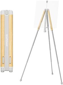 KraftGeek Easel for Painting, 65'' Portable Easel Stand for Adults, Folding Plein Air Easel for Artist, Display Easel Stand with Adjustable Canvas Holder for Wedding & Party Signs, Oak