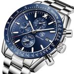 BENYAR Men's Quartz Chronograph Waterproof Watches Business Casual Sport Design Stainless Steel Strap Wrist Watch