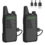 JUCJET T20 Walkie Talkies PMR446 License Free 16 Channels CTCSS/DCS Walkie Talkie,VOX Hands Free 1500mAh Mini Walkie Talkies Rechargeable for Camping, Car Travel (2Pcs)