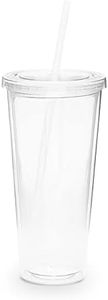 Simply Green Solutions Eco to Go Cold Drink Tumbler - Double Wall -20oz. Capacity - Clear