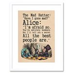 Wee Blue Coo Quote Carroll Book Alice Wonderland Mad Hatter Tea Party Framed Wall Art Print