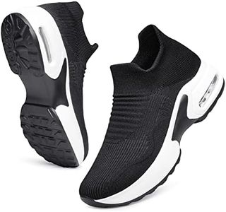 YHOON Shoes for Women Air Athletic Running Shoes Fashion Tennis Breathable Lightweight Walking Sneakers Black Size 7