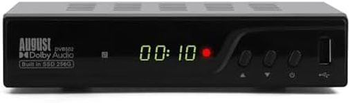 256GB SSD Freeview HD Set Top Receiver Box - August DVB502 - Twin Tuner Freeview HD TV Recorder with 7 Day EPG, HDMI Full HD 1080p, Timeshift Pause and Rewind - Subtitles and Audio Description Service