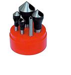 HHIP 2001-0007 5 Piece Zero-Flute Countersink and Deburring Tool Set, 90 Degree