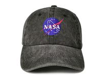 Enodtter Embroidered Baseball Hats for Men and Women, Nasa (Washed Black), One Size