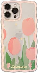 GUSDBSW Cute iPhone SE/7/8 Case for Women Girls, Lovely Floral Strawberry Pattern Wave Comfortable Grip Design for Girly, Slim Thin Soft Flexible TPU Clear Protective Phone Case - Tulip Flower