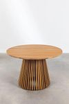 Round Acacia Wood Dining Table 4 Seater Dining Table | Round Walnut Dining Table | Dining Room Furniture