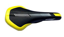 Schrodinger15 70095 Polyurethane + Synthetic Leather + Steel Mountain MTB Road, Bicycle Cycle Bike Saddle Seat (Black-Yellow)