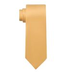 KOOELLE Men's Ties Solid Pure Color Plain Neckties Formal Black Ties For Men, 022-champagne, Medium