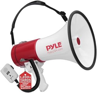 Pyle Portable Megaphone Speaker PA Bullhorn-Built-in Siren, 50W Adjustable Volume Control &1200 Yard Range-Ideal for Any Outdoor Sports,Cheerleading Fans & Coaches or for Safety Drills - PMP52BT