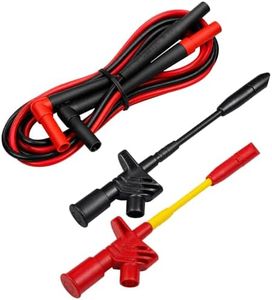 DTL224-KIT Silicone Multimeter Test Leads Kit with Fully Insulated Quick Wire Piercing Clips,Heavy Duty Automotive Electrical Diagnostic Probes with 4mm Banana Plug for Meters Automotive Repair
