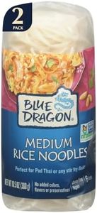Blue Dragon Medium Rice Noodles - 10.5oz (Pack of 2) - Noodle Nests Made from Rice Flour & Water - Quick & Versatile Base for Asian Stir-Fries, Pad Thais & Soups