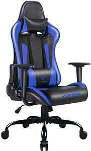 PUKAMI Gaming Chair High Back Gaming Chair for Teens Ergonomic Racing Chair Computer Desk Chair with Massage Lumbar Support and Headrest Girl Gamer Chair with Height Adjustable (Blue)