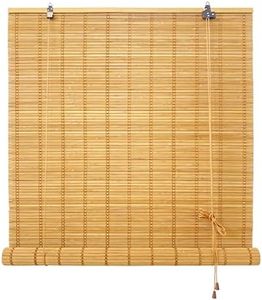 YFZBAMOO Bamboo Blinds, 27" W x 64" H Roman Window Shades for Home Office Hotel, Roll Up Light Filtering Shades, Roller Sun Shade