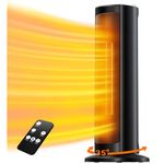 COMFYHOME 70CM 2000/1000 Watts Room Heater for Home w/Remote, 12H Timer, Overheat & Tip-Over Protection, ISI Approved, PTC Ceramic Electric Fan Heater - Small