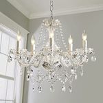 Saint Mossi 5 Light Modern K9 Crystal Chandelier for Dining Room, Pendant Ceiling Lighting Fixture for Bedroom, Living Room, Clear Crystal