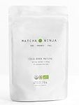 Matcha Ninja 100% Raw Organic Matcha Green Tea. 70g Cold Water Soluble. Ceremonial Grade. Non-Bitter Extra Smooth Blend