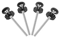 4 Pack M10 (10mm) Baby Gate Threaded Spindle Rod Replacement Screw Bolts Kit for Baby & Pet Pressure Mounted Safety Gates Wall Mounting Accessories Adapter Bolts (Black)