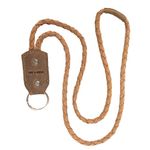 Hide & Drink, Braided Lanyard Keychain Handmade from Full Grain Leather - Durable, Natural Materials - Keyring to Attach to House, Apartment, Car, Office Keys - Makes a Great Gift - Bourbon Brown