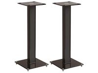 Monoprice Elements Speaker Stand - 28 Inch (Pair) with Cable Management, Strong Tempered Glass Base with Floor Spikes, Black (139494)