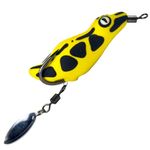 Chief Angler Crown Hand-Made Yellow Frog Lure 4.5CM 6g-8g– Weedless Topwater Bait for Snakehead & Murrel - Realistic Soft-Body Floating Natural Rubber Fishing Lure