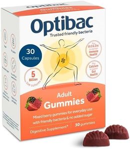 Optibac Probiotics Adult Gummies - Vegan Digestive Probiotic Supplement with Vitamin D, Zinc & Calcium for Immune Support & Gut Health - 5 Billion Bacterial Cultures - 30 Gummies
