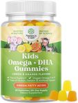 DHA Omega 3 Gummies for Kids - Algae Omega 3 Fish Oil for Kids Gummy Vitamins with Omega 3 Fatty Acids - Kids Fish Oil Omega 3 6 9 EPA DHA Supplements for Brain Booster and Childrens Sleep Aid