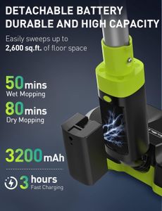 BIUBLE Cordless Electric Mop – Dual Spin Floor Cleaner with LED, Water Sprayer, 300ml Tank