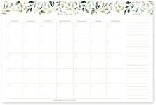 Bliss Collections Monthly Planner with 18 Undated 12 x 18 Tear-Off Sheets - Greenery Planner, Organizer, Scheduler, Productivity Tracker for Organizing Tasks, Ideas, Notes and more!