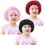 Simoda Kids Satin Bonnets Wide Band Satin Night Sleep Cap Toddler Hair Bonnet Sleeping Hat for Natural Hair Toddles Infant Newborn Babies Girls (Multi-1)